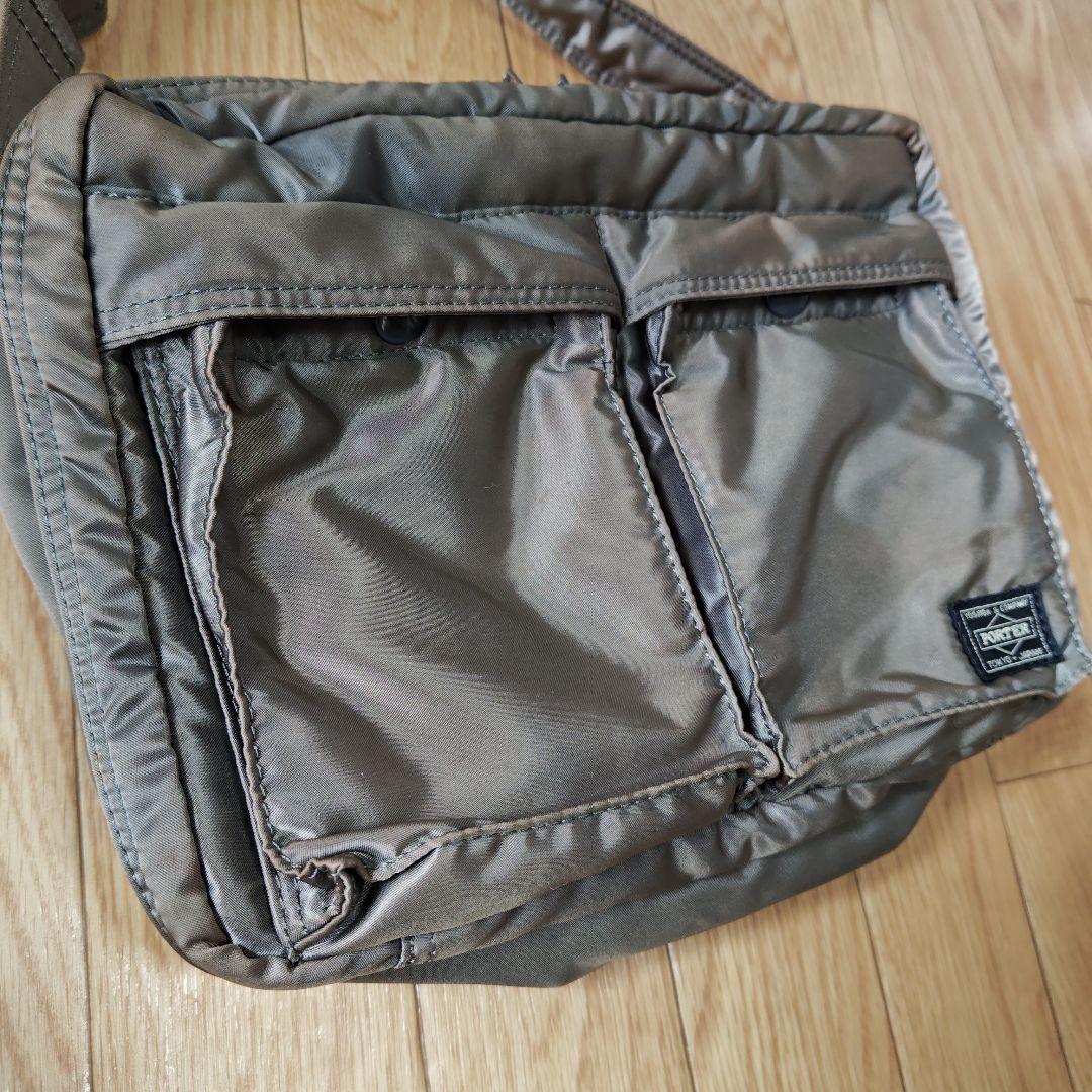 希少 廃盤 PORTER タンカー ショルダーバッグ 2層 グレー 玉虫色 茶