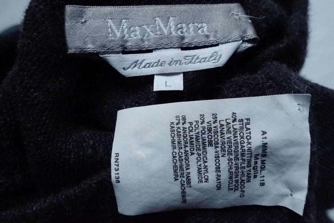 美品Max Maraマックスマーラ☆イタリア製 ウール混ハイネックニットLグレー