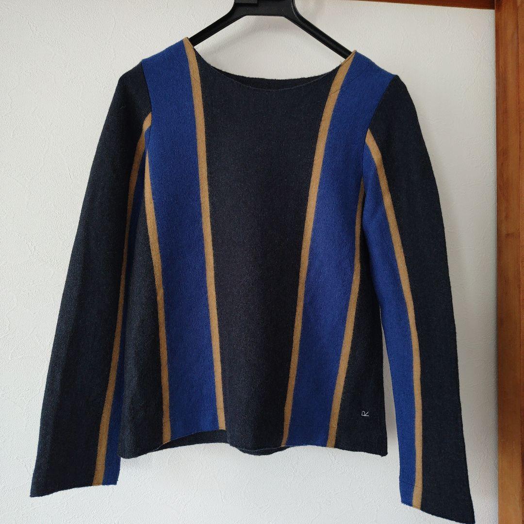 【極美品】45R ニット　レジメンストライプ　セーター