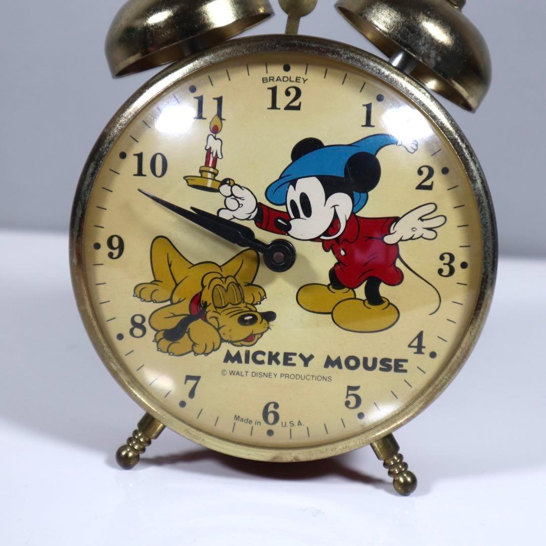 【動作OK】BRADLEYその③ 1960～70年ミッキー ゼンマイ目覚まし時計