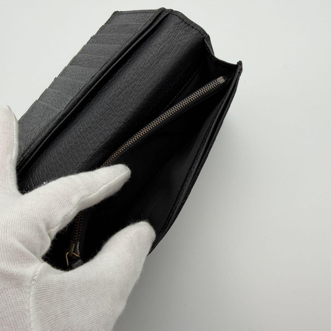 【最高峰美品】GUCCI グッチ GGマーモント 長財布 レザー 二つ折り 黒