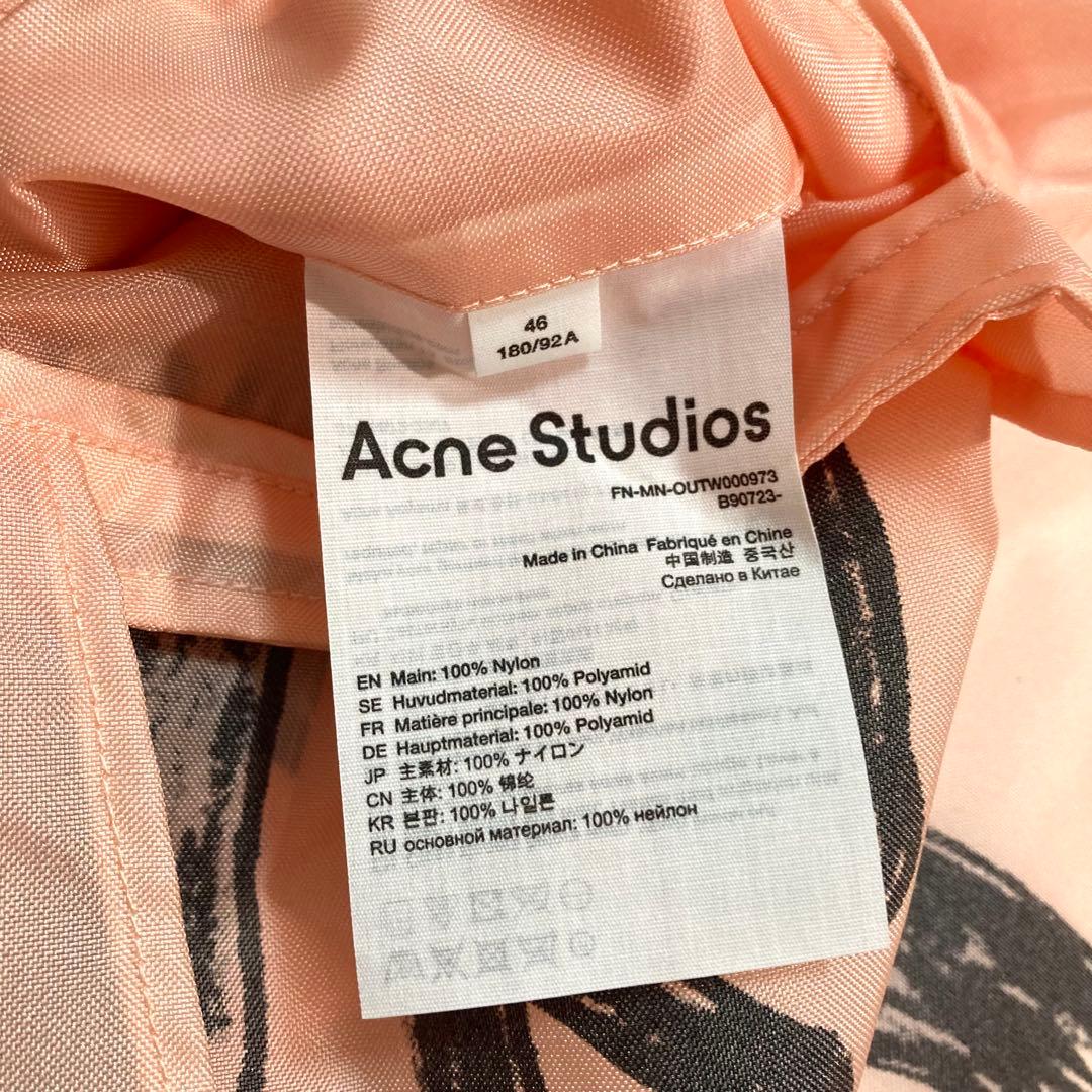海外限定モデル Acne Studios ナイロン ロゴ コート 46 / M