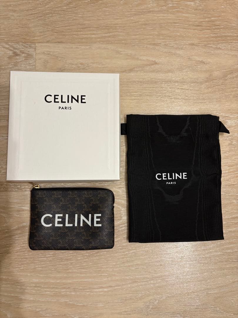 CELINE ダークブラウン レザーキーケース