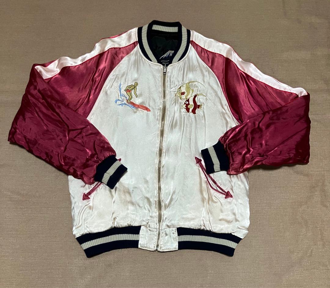 ハワイと和柄　リバーシブルスカジャン綿入り