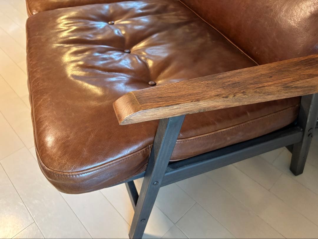 acme furniture grandview sofa ブラウンレザーソファ