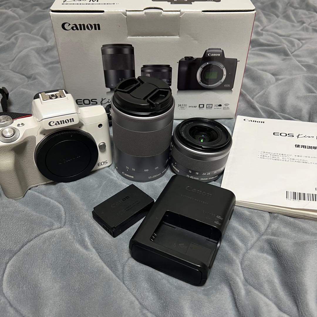 canon kiss M ダブルレンズキット ホワイト