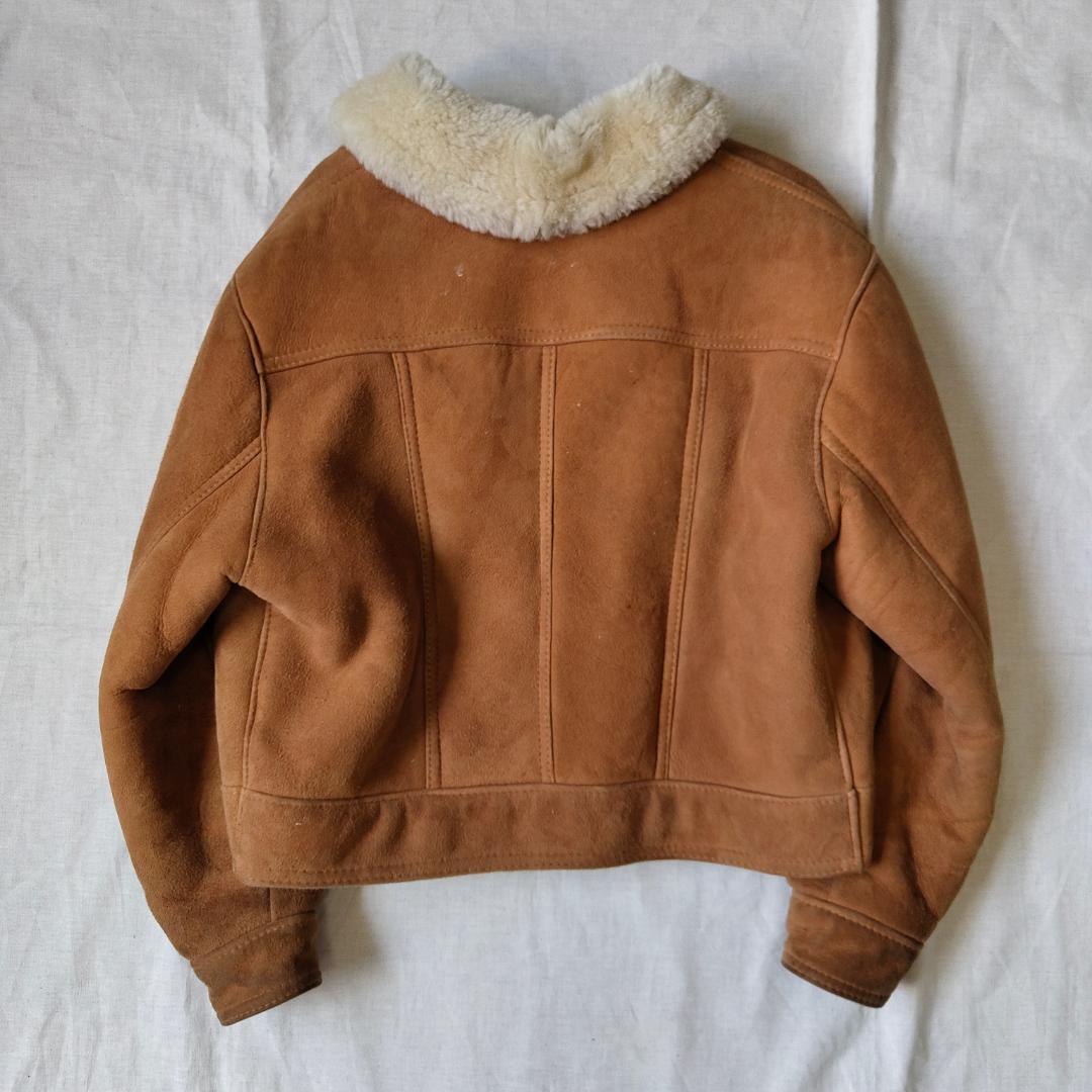 80s90s USA製 スウェード 3rdタイプ トラッカージャケット ムートン