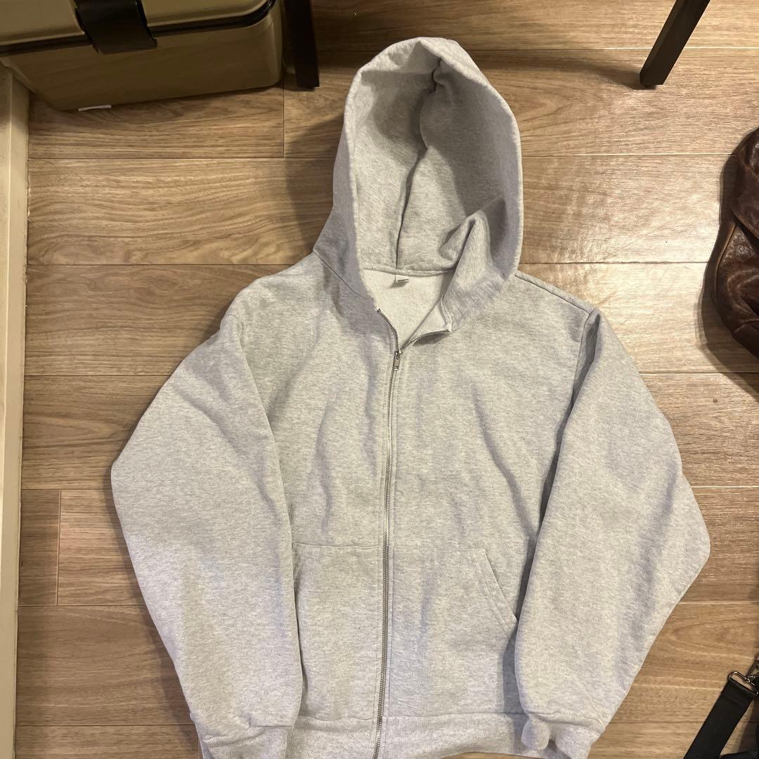 ロサンゼルスアパレル ジップパーカー　M グレー ダブルフェイス