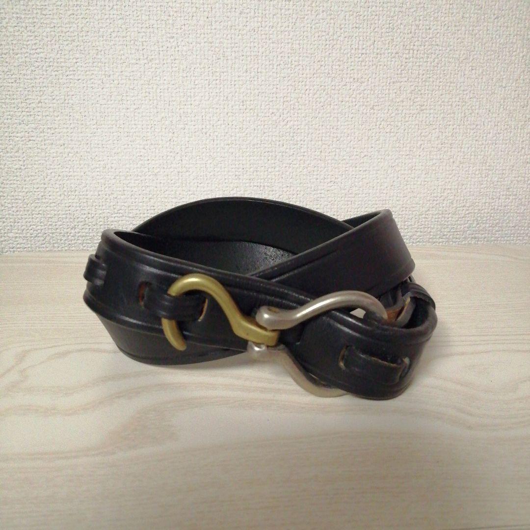 TORY LEATHER　トリーレザー　レザーベルト　ゴールド×シルバー　コンビ