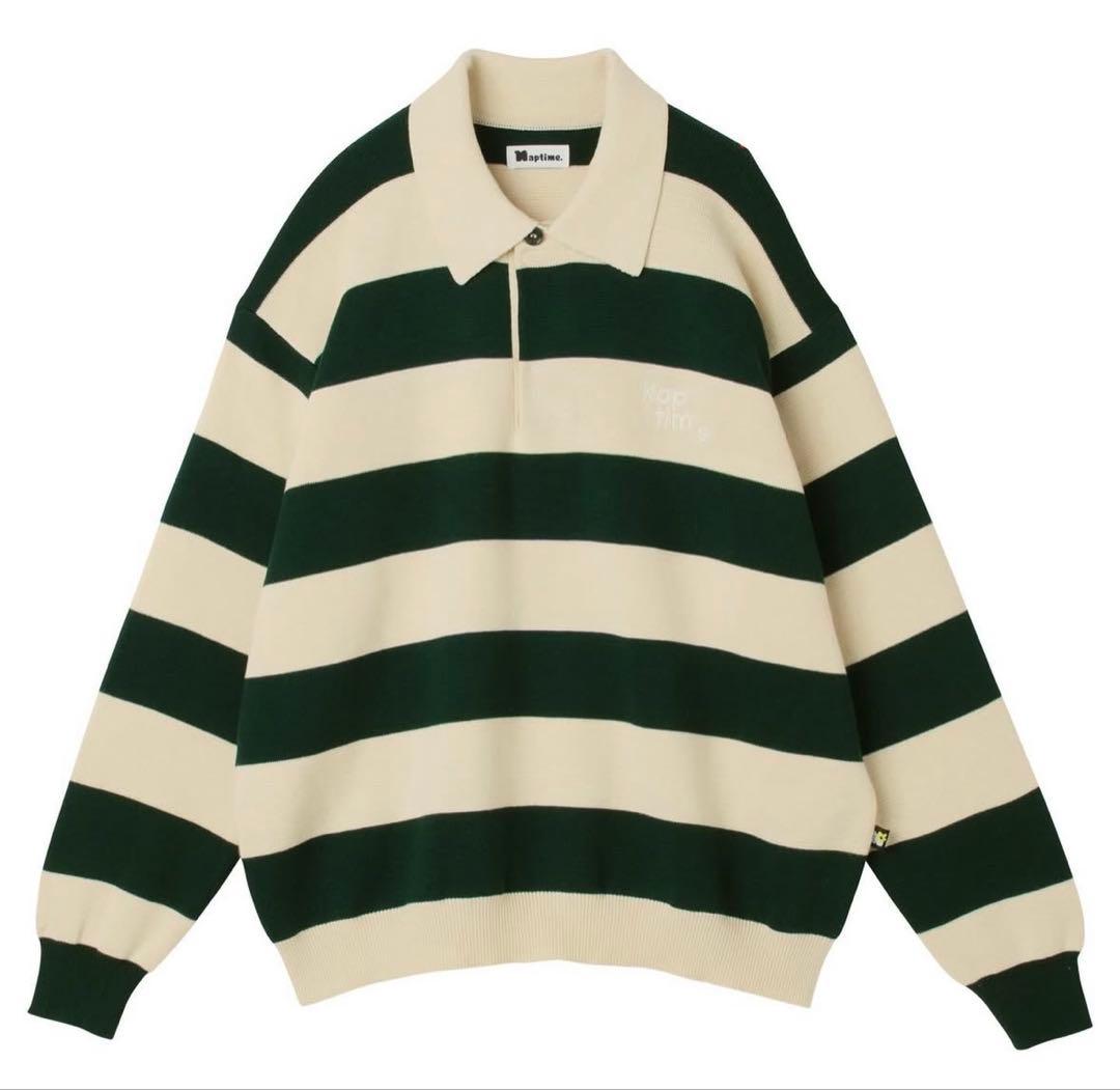 Naptime. ニットラガーシャツ DARKGREEN