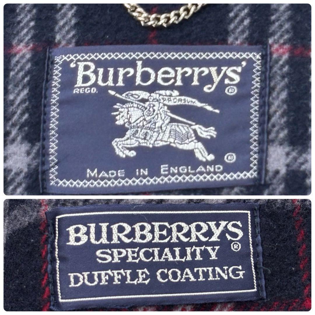 美品　バーバリーズ　ダッフルコート　ウール　ネイビー　ノバチェック　XL〜2XL