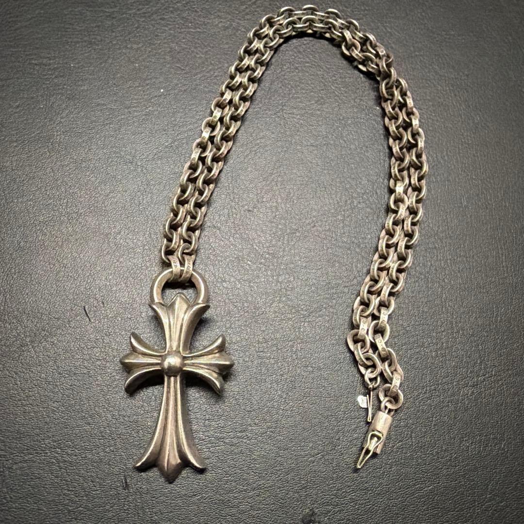 クロムハーツ ペーパーチェーンスモールCHクロス シルバーネックレス シルバー