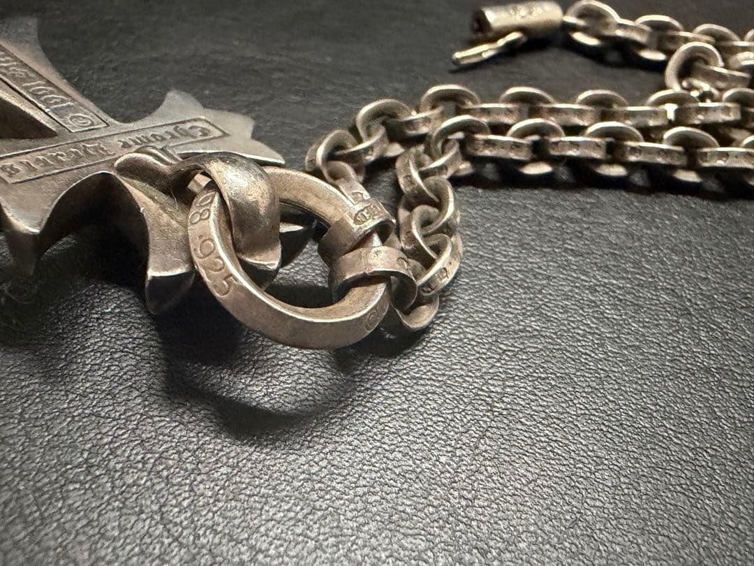 クロムハーツ ペーパーチェーンスモールCHクロス シルバーネックレス シルバー