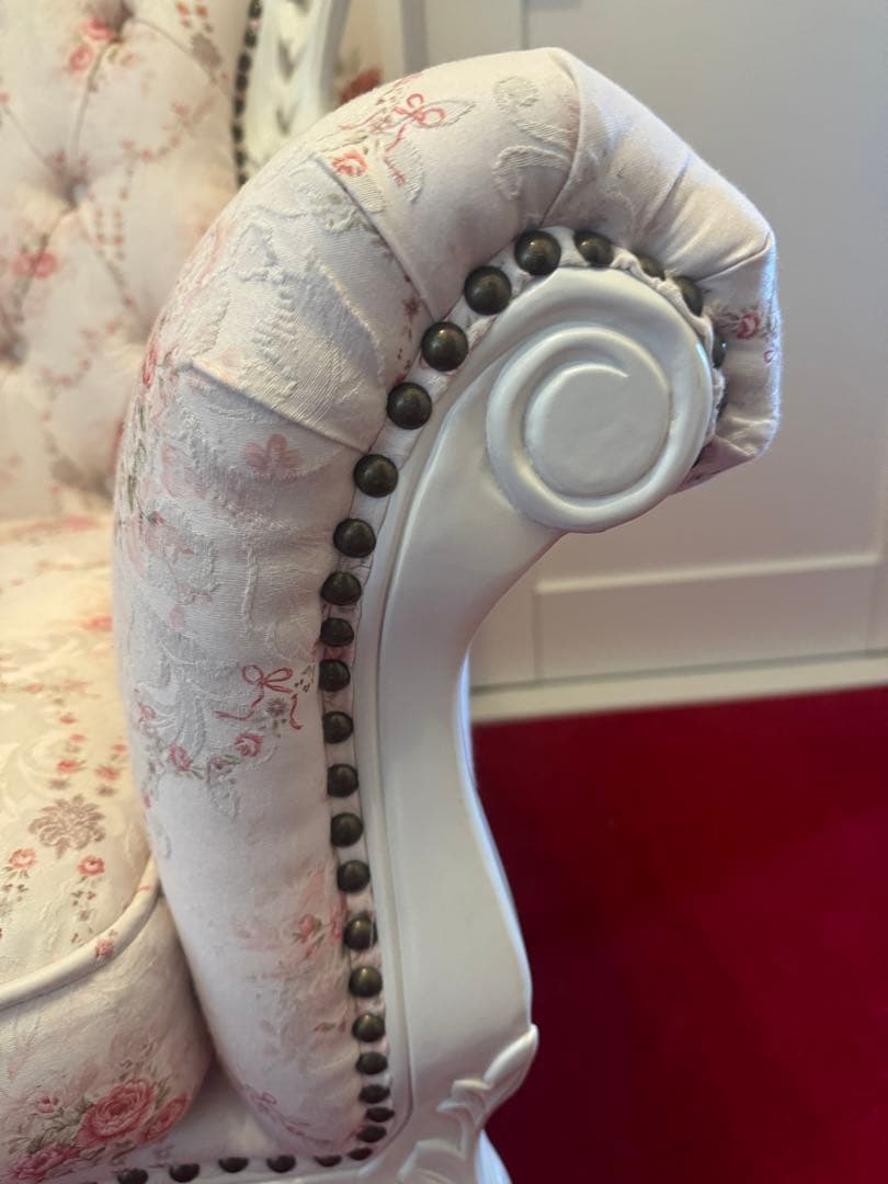 【美品】スクレドゥフィーユ・姫系・ロココ調・アンティーク・猫脚・1人掛けソファ