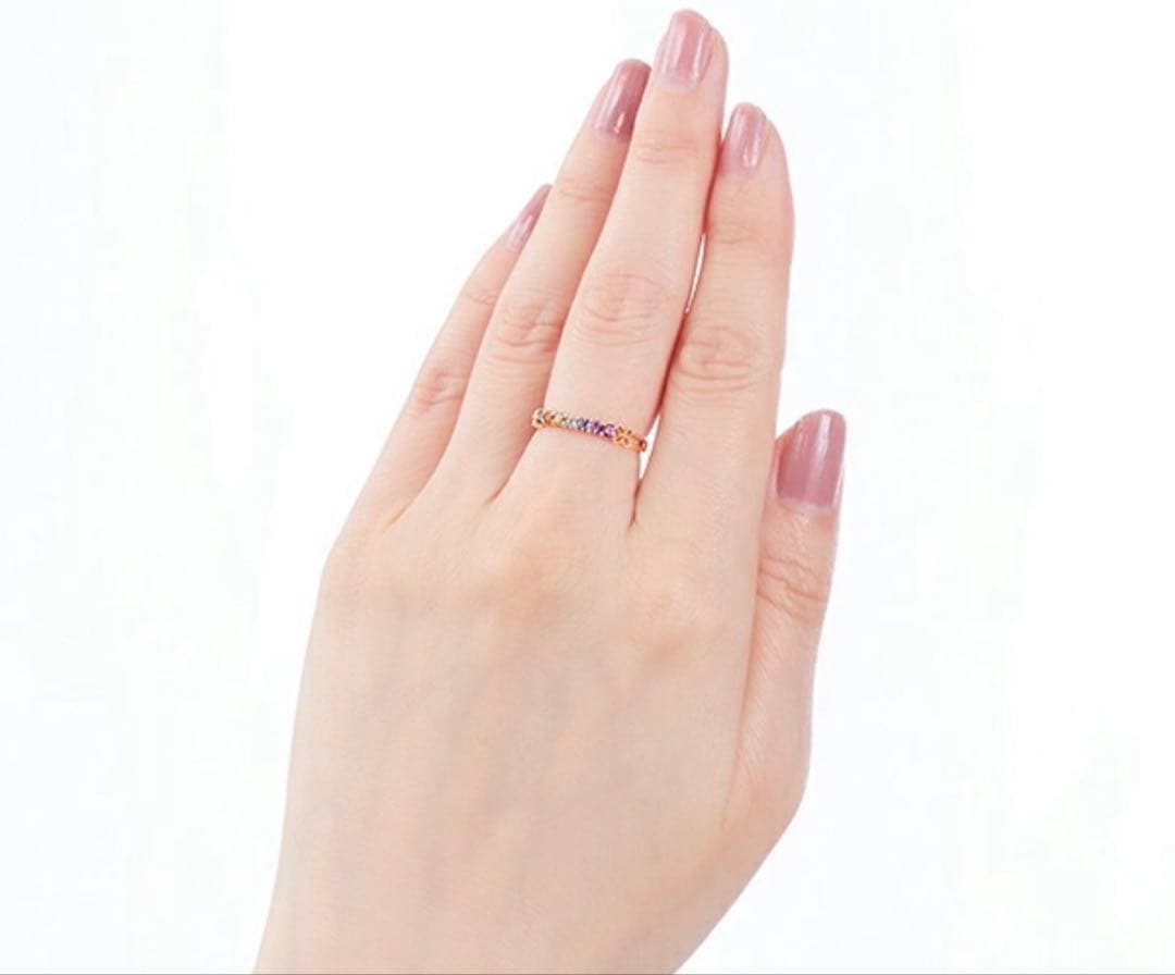 ジュエリーツツミ　K10イエローゴールドマルチストーンリング