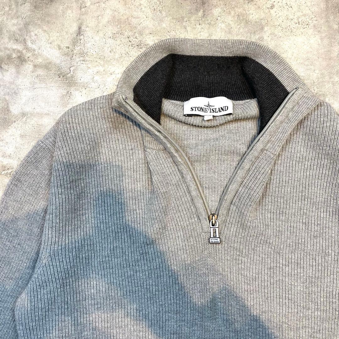 STONE ストーンアイランド グレーハーフジップ ニット セーター