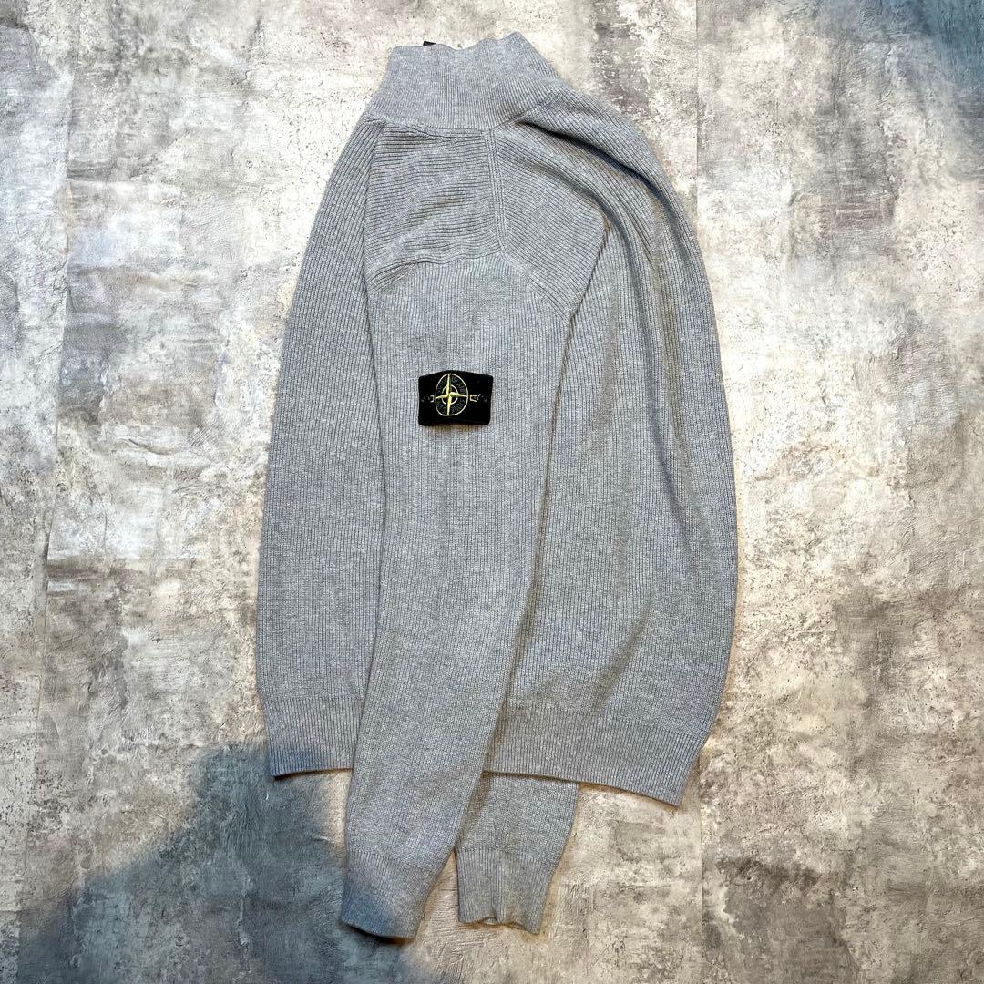 STONE ストーンアイランド グレーハーフジップ ニット セーター