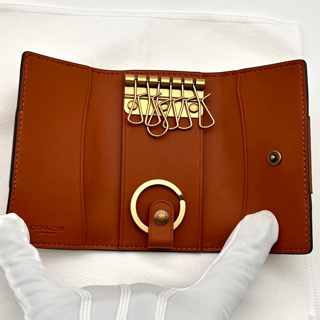 ✨極美品✨ COACH 6連 キーケース 高級レザー リング付き 【未使用級】