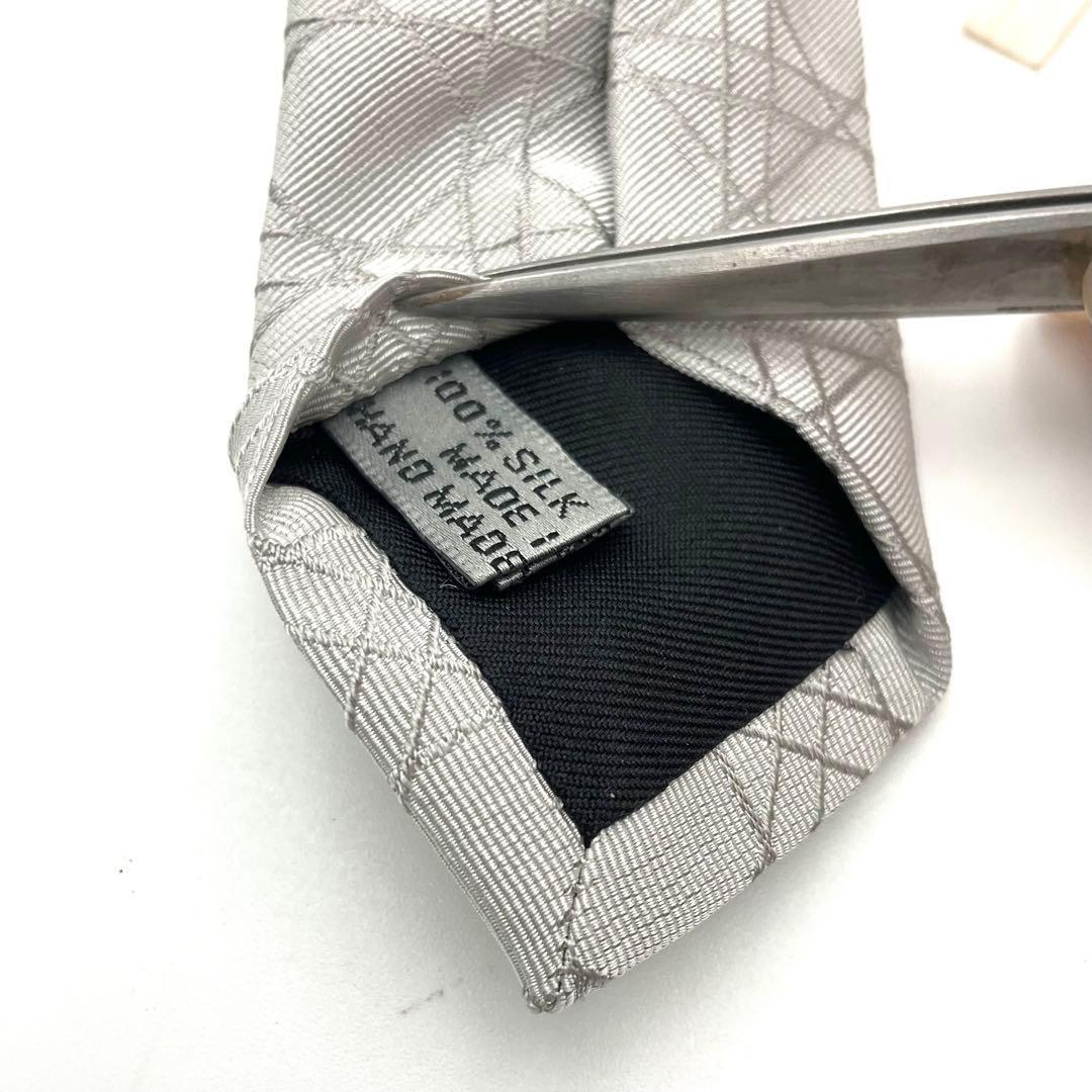 ディオール Dior ネクタイ グレー カナージュ グレー シルク