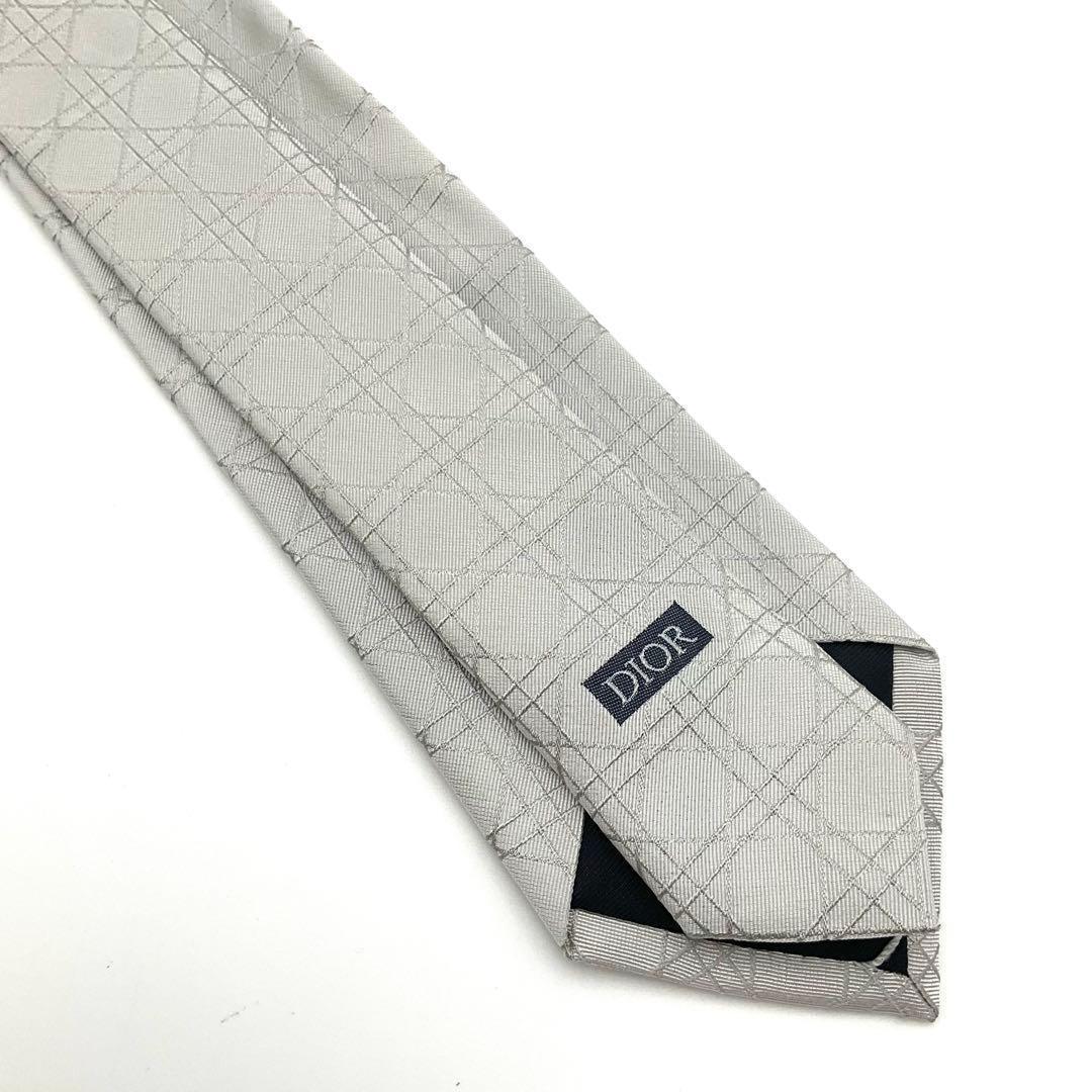 ディオール Dior ネクタイ グレー カナージュ グレー シルク