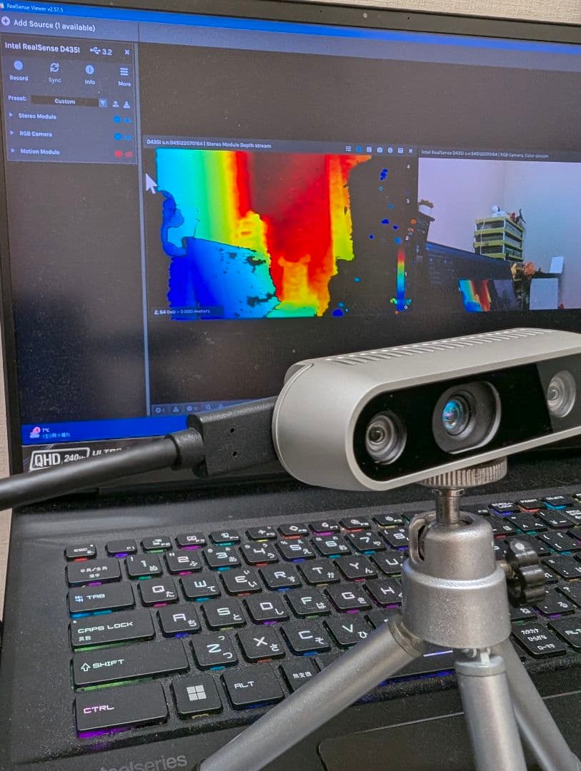 Intel REALSEMSE D435i 深度カメラ