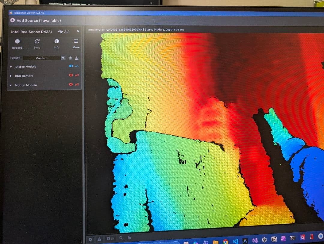 Intel REALSEMSE D435i 深度カメラ