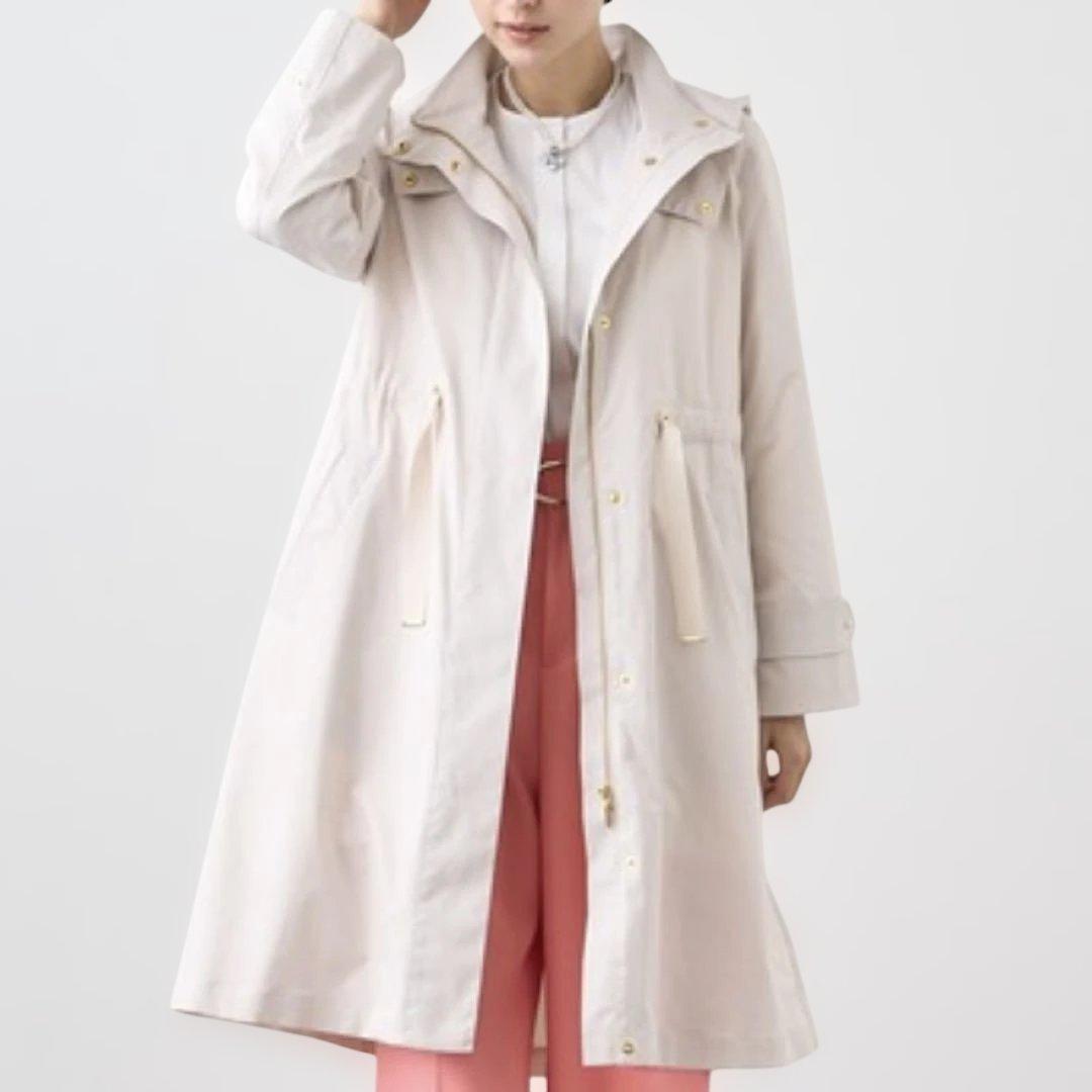 未使用級 アナイ ブライトツイルライナー付モッズコート オフ白 2024✨ 38
