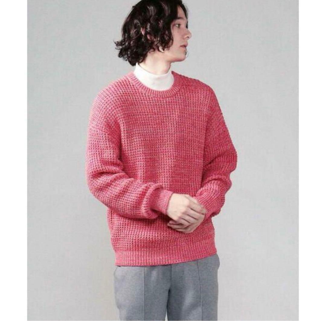 【美品】CABaN コットンカシミヤワッフルMIX クルーネックニットセーター