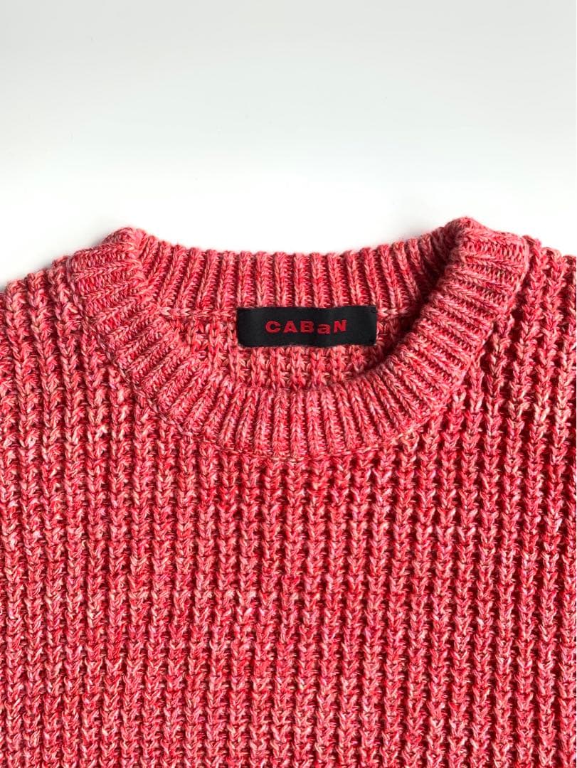 【美品】CABaN コットンカシミヤワッフルMIX クルーネックニットセーター