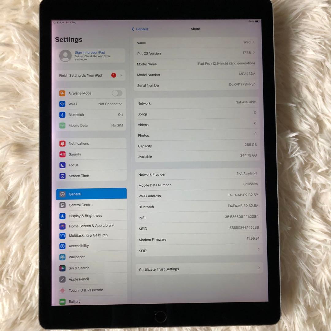 【早い者勝ち】iPad Pro 12.9 256GB SIMフリー 【すぐ発送】