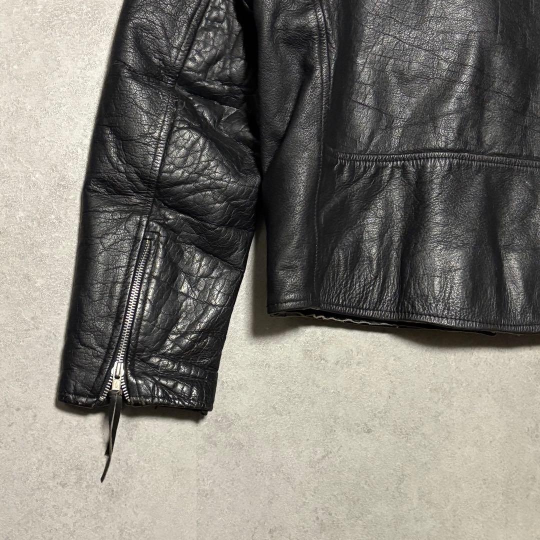 【vintage】ダブル　ライダース　アメジャン　L 革ジャン　バイカー　黒