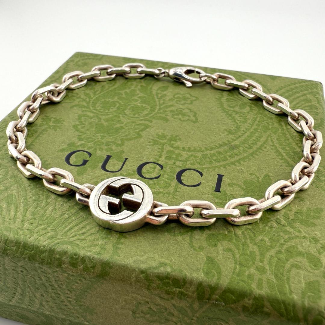 GUCCI グッチ インターロッキング ブレスレット　Ag925 13.7g