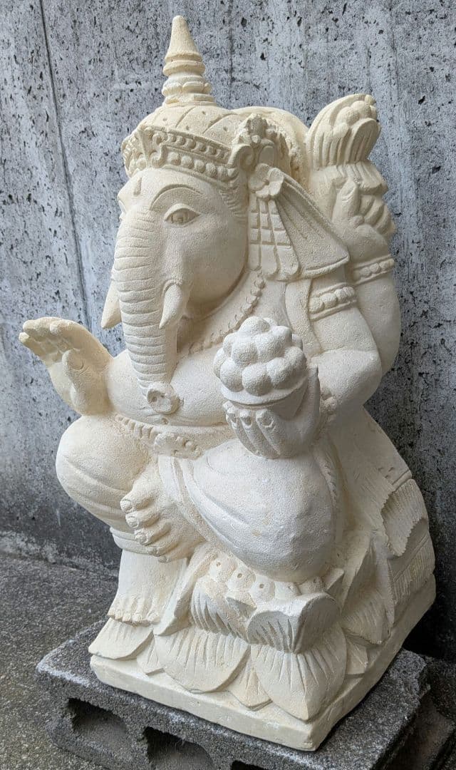 一都三県限定販売　ガネーシャ　バリニーズカップル　バリ　石像　アジアンインテリア