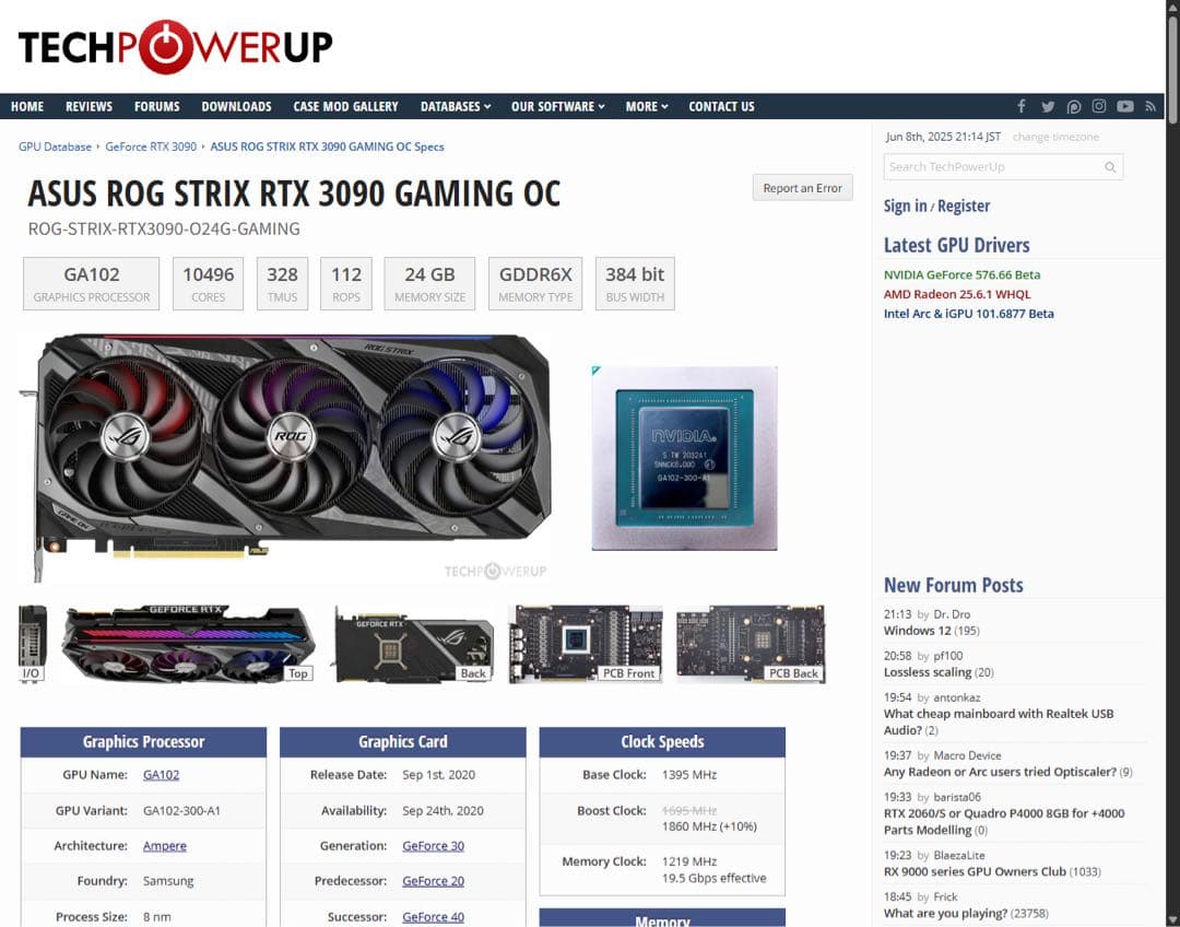 グラフィックボード・グラボ・ビデオカード ROG Strix RTX 3090