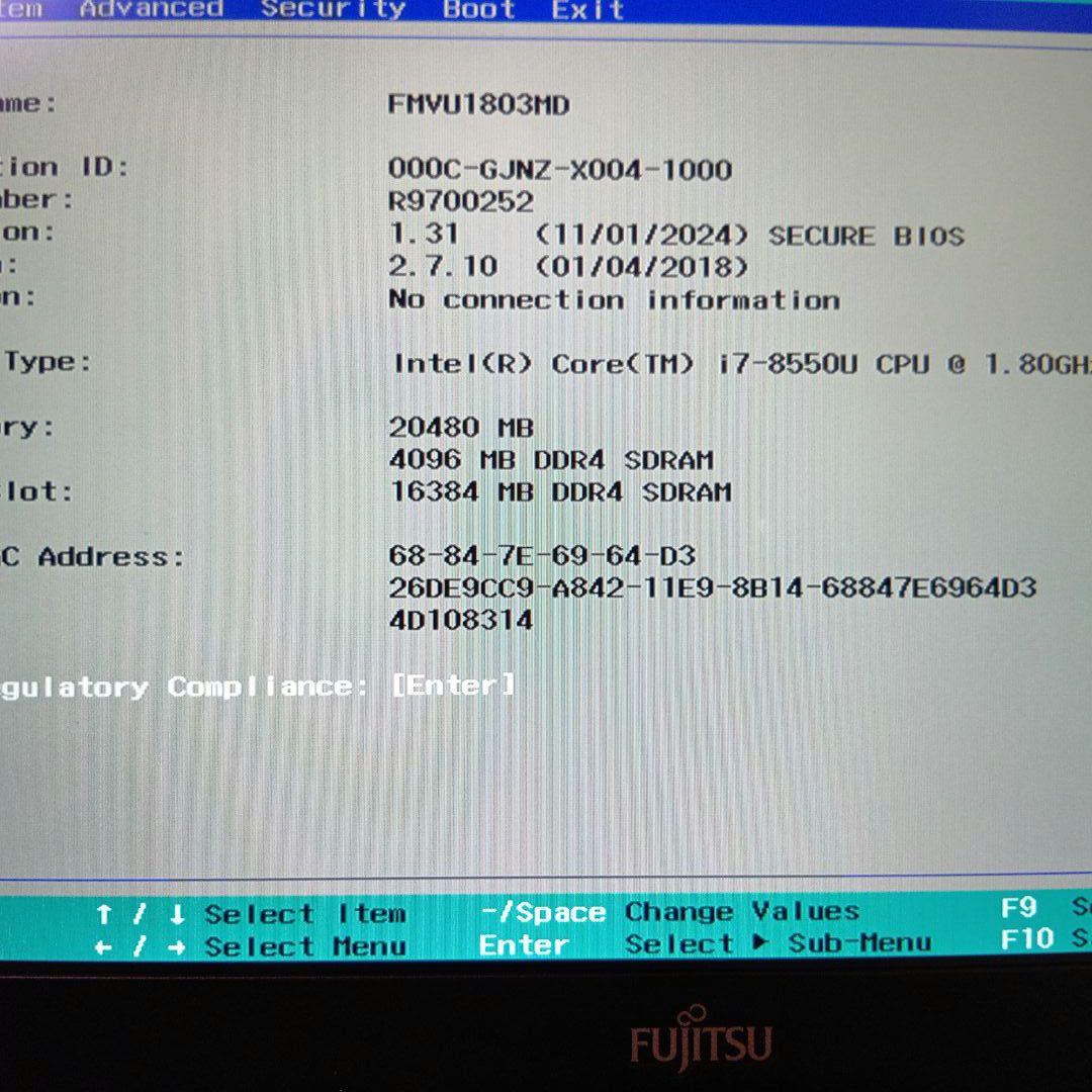H⑨富士通　ＦＭＶＵ1803MD　U938/VW
