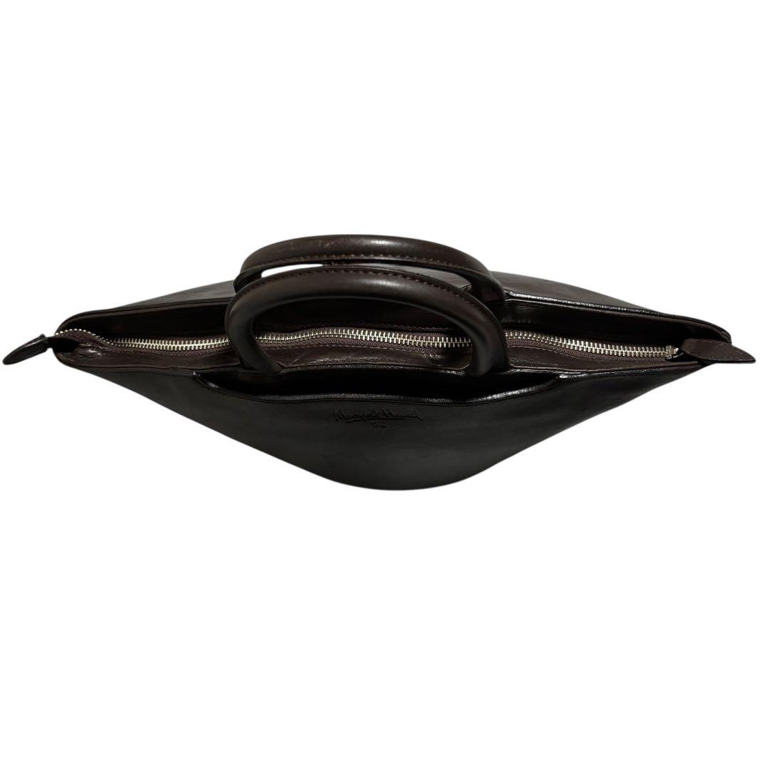 【希少】　マーガレットハウエル　レザー　ハンドバッグ　バケツ　ダークブラウン