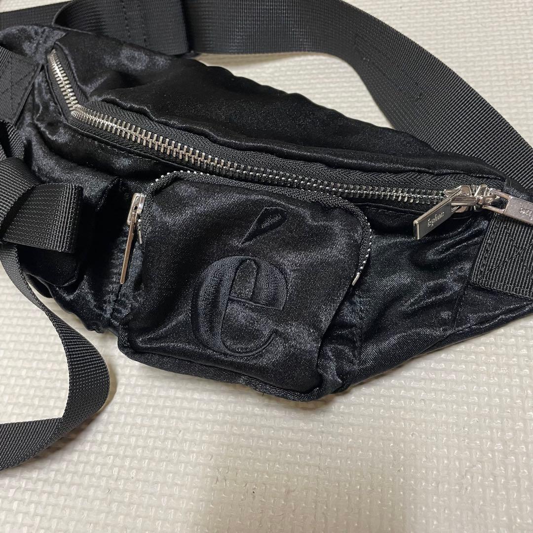 エピヌepine/リボンサテン2way ボディバッグ黒/ミニポーチショルダー