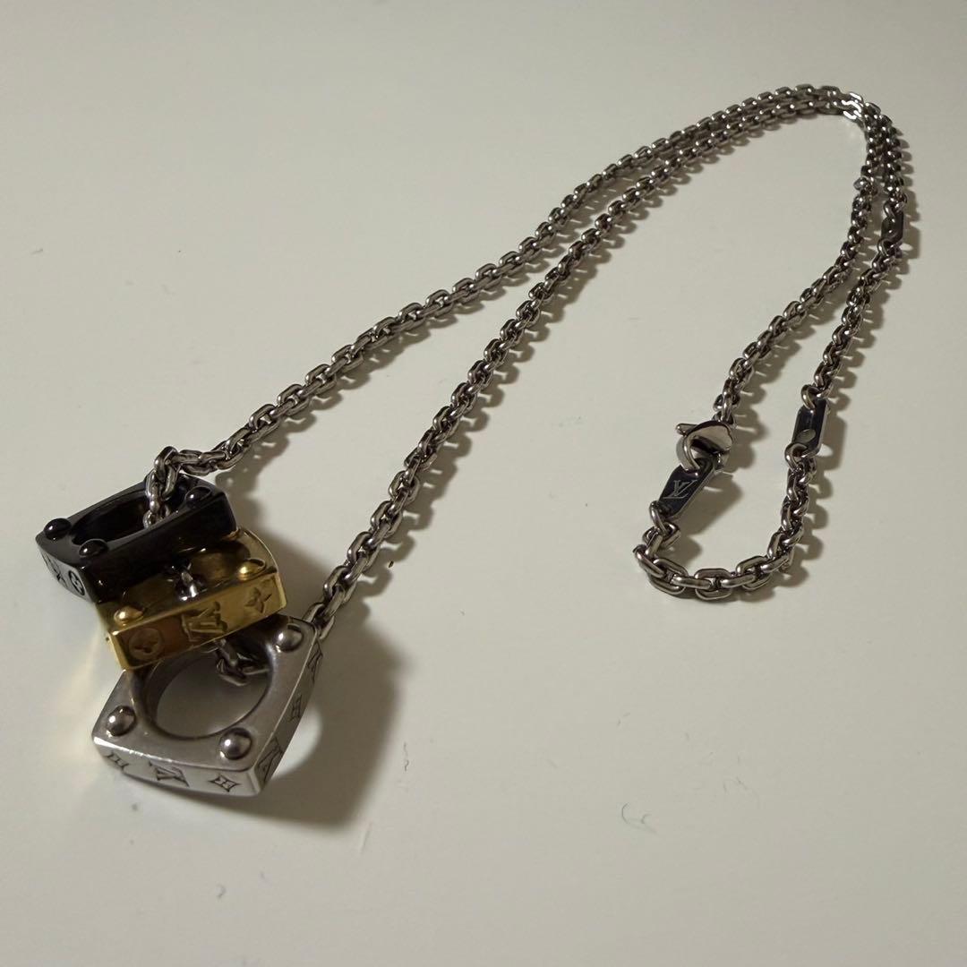 【ふうら】ルイヴィトン ネックレス ペンダント モノグラム ボールド 3連