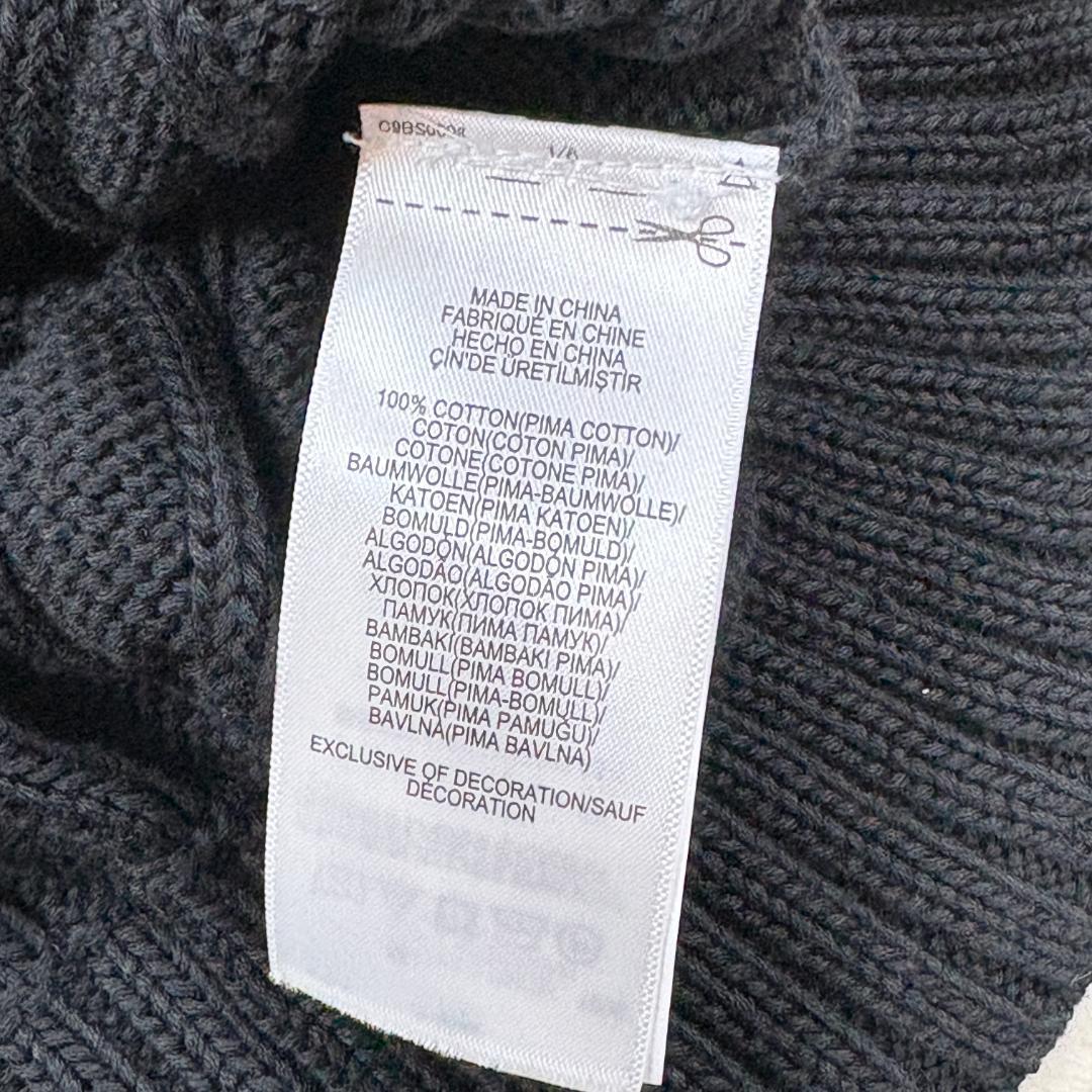 【るる】ポロラルフローレン 現行 Vネック ケーブルニット セーター 黒