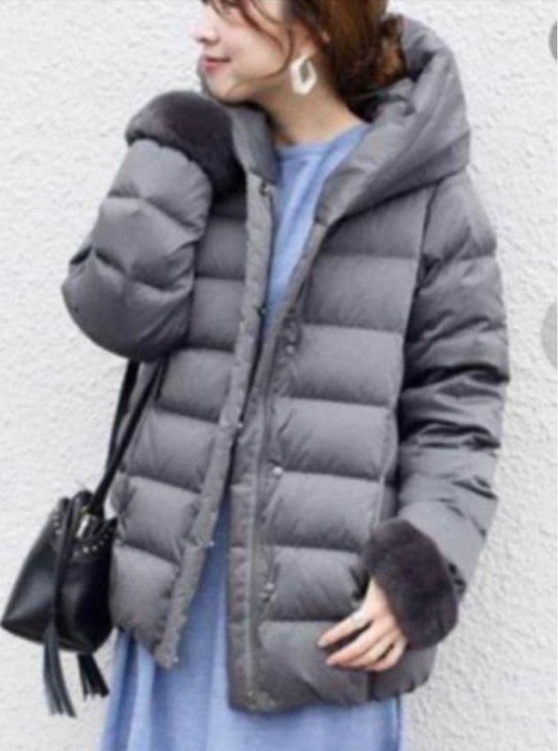 ☆美品☆シップス 定価40,700円【河田フェザー】フードショートダウン 36