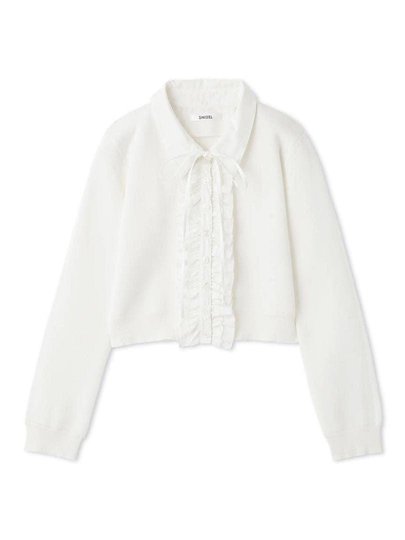 snidel スナイデル フリルニットカーディガン