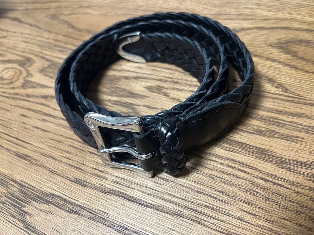 【J&MD】ジェイ&エム デヴィッドソン レザー メッシュ ベルト 30/75