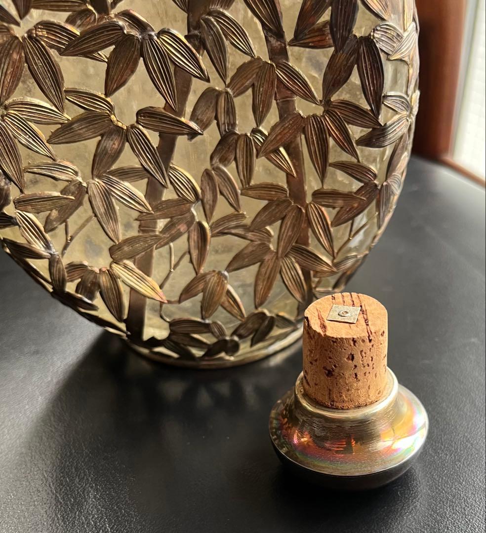 銀950製竹模様アンティークボトル