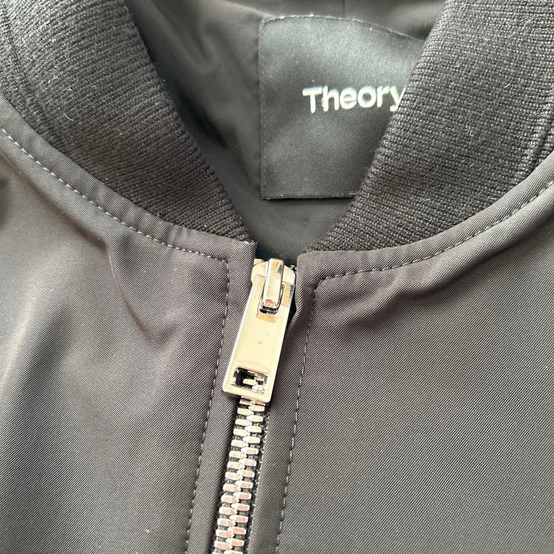 美品 近年 セオリー ブルゾン MA-1 ダブルジップ 短丈 ブラック サイズM