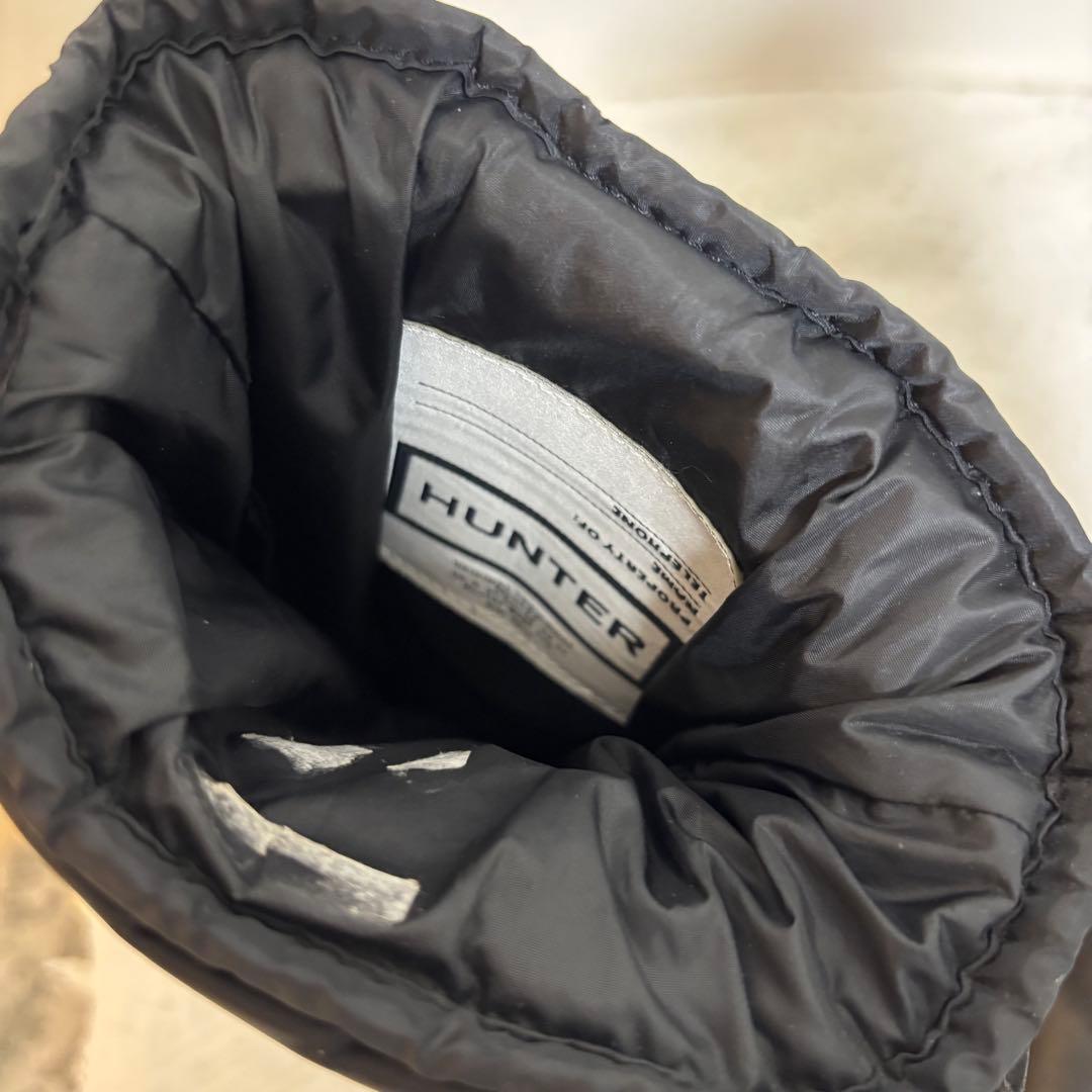 美品HUNTER☆UK4スノーキルトブーツ 黒ハンター23~23.5スノーブーツ