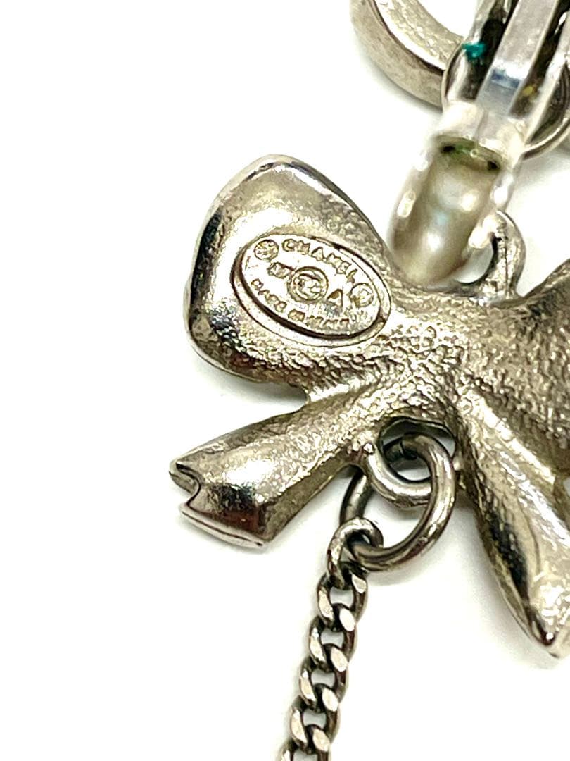 た*や様 正規品CHANELリボンモチーフ・ロングチェーンピアス