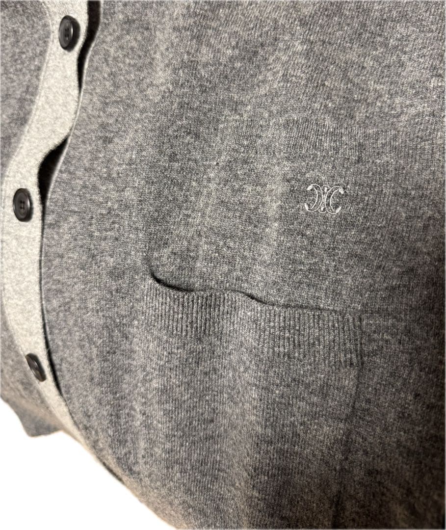 CELINE カラーブロックウールカーディガン