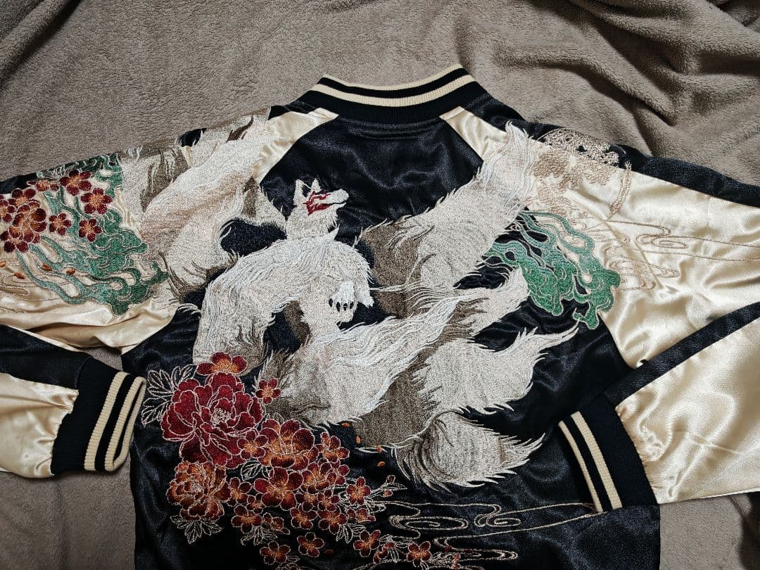 Oni Denim 美品 日本限定 スカジャン vintage サテン 狼桜