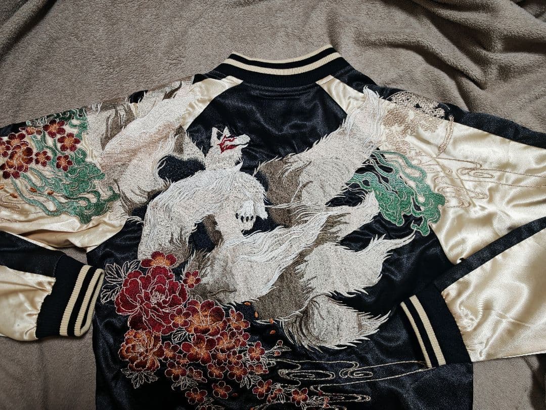 Oni Denim 美品 日本限定 スカジャン vintage サテン 狼桜