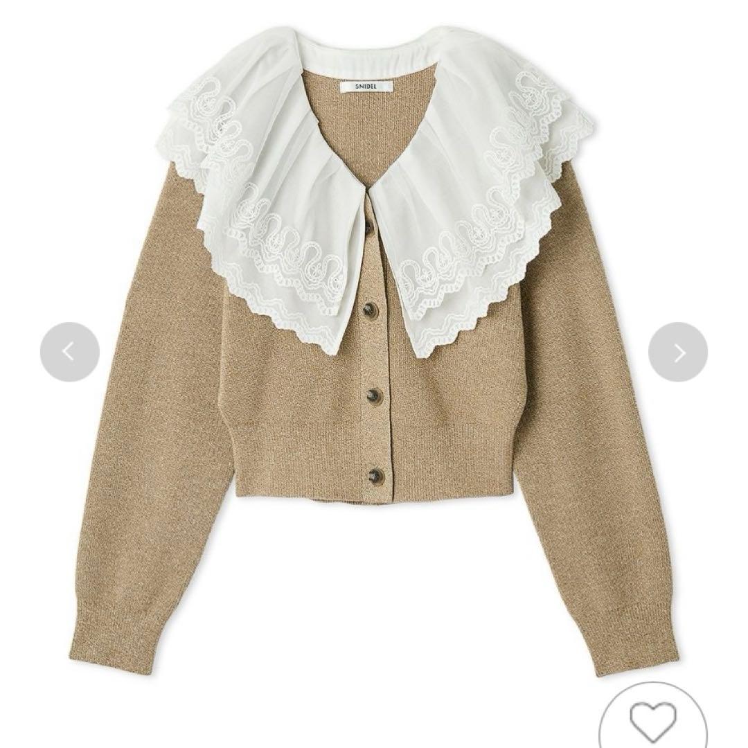 SNIDEL スナイデル　レースカラーニットプルオーバー